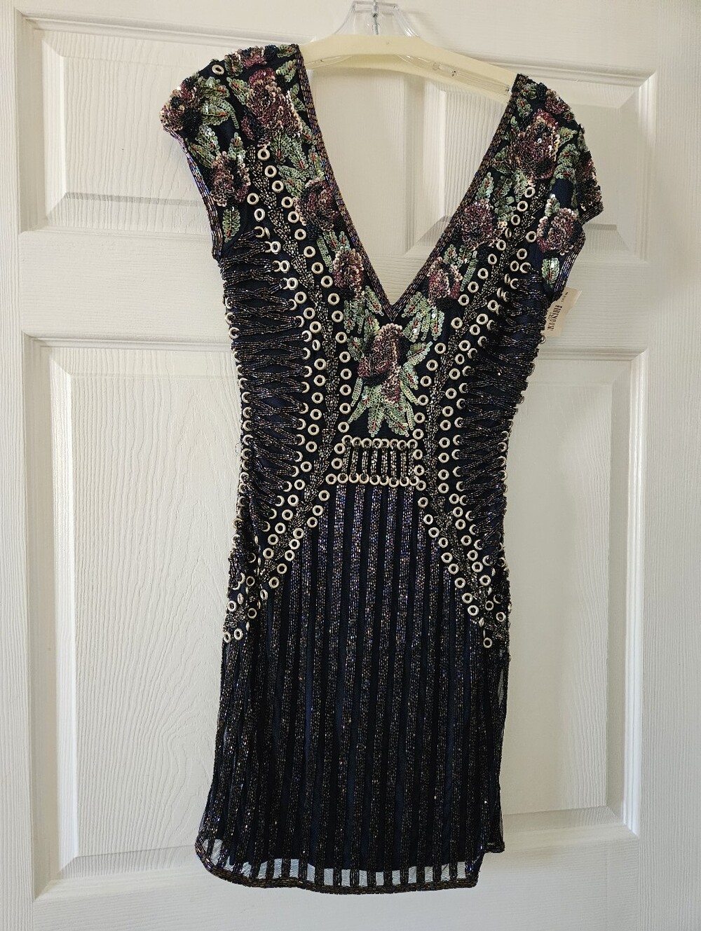 Sherri Hill #52209 Navy Multi Embellished Party Dress, Size 2